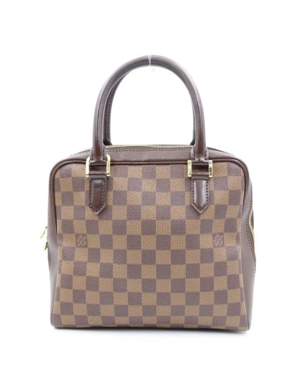 Louis Vuitton Damier Brera Checker All Over Print Leather Handbag Brown